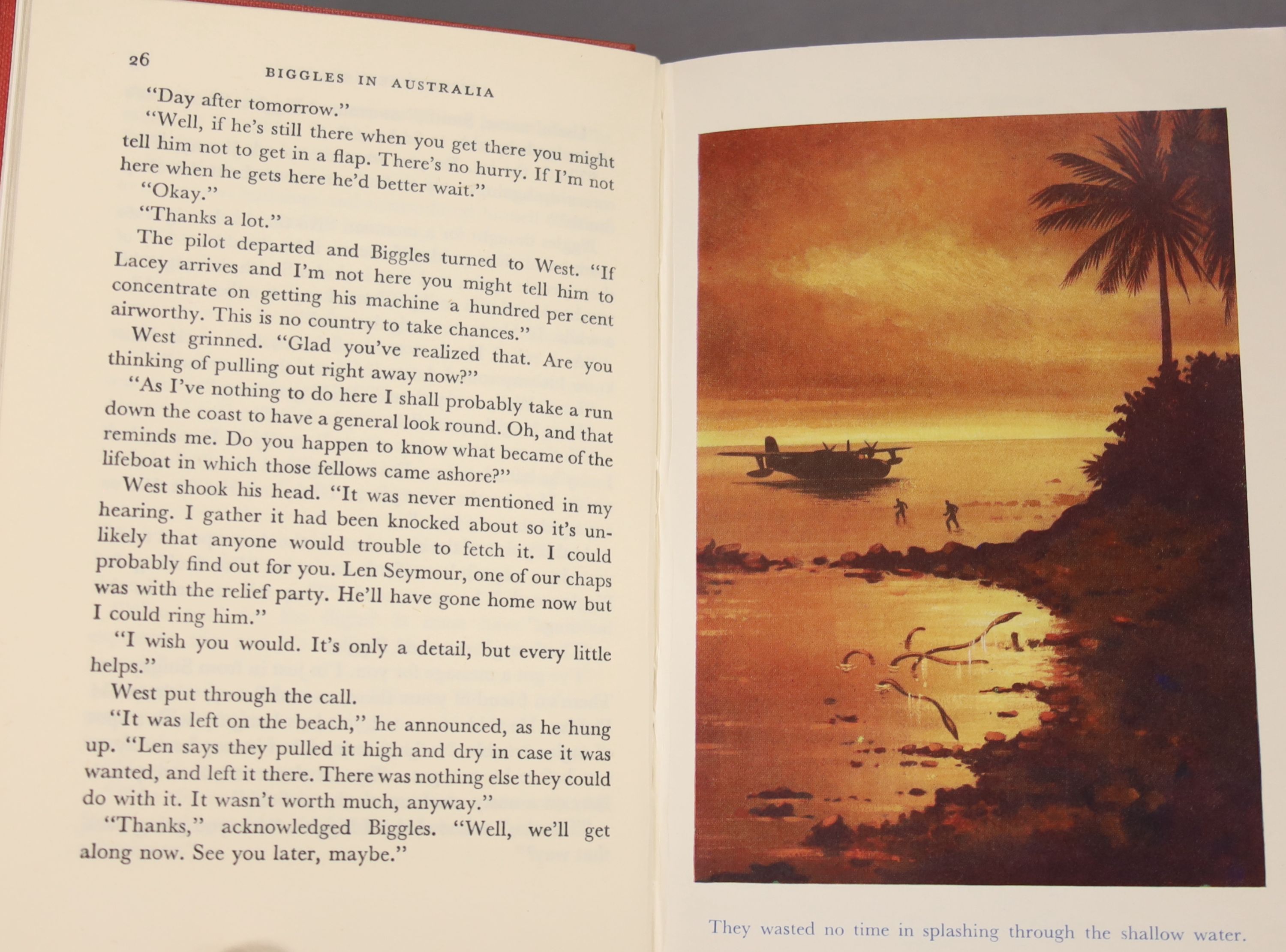 Johns, Capt W.W – Biggles In Australia, first edition, 16mo, hardback, (dj missing, spine sunned) Hodder & Stoughton, London, 1955., Blyton, Enid – Brer Rabbit Book, 16mo, hardback, (dj present with scuffs and small tear